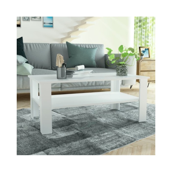 Table basse en aggloméré 100 x 59 x 42 cm Blanc