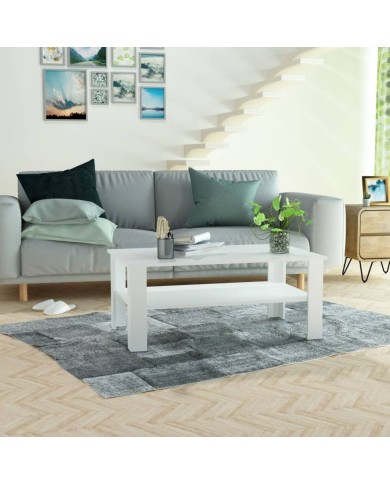 Table basse en aggloméré 100 x 59 x 42 cm Blanc