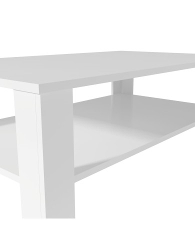 Table basse en aggloméré 100 x 59 x 42 cm Blanc