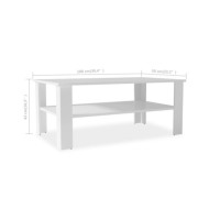 Table basse en aggloméré 100 x 59 x 42 cm Blanc