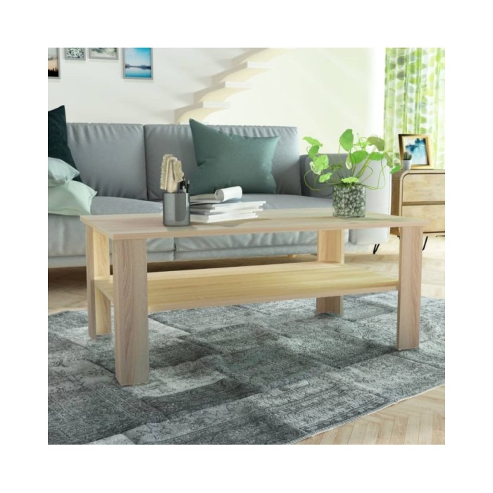 Table basse en aggloméré 100 x 59 x 42 cm Chêne 