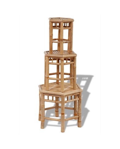 Tabourets de jardin 3 pcs Bambou 