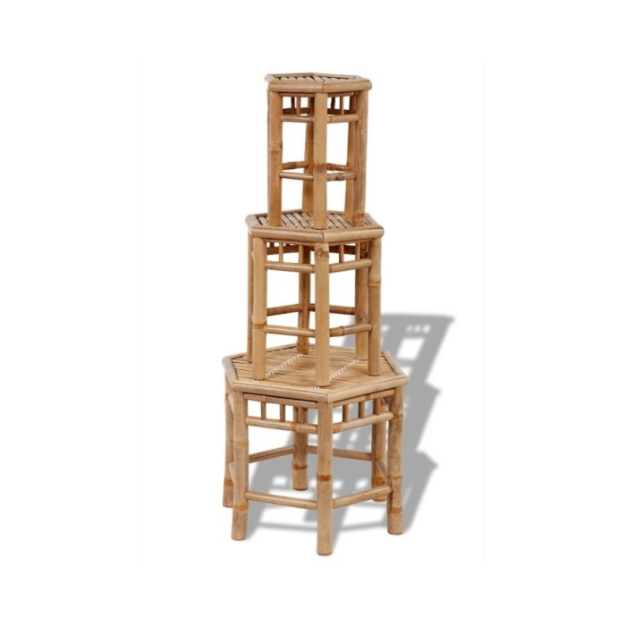 Tabourets de jardin 3 pcs Bambou 