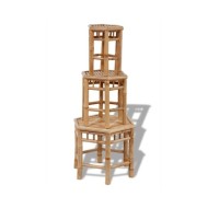 Tabourets de jardin 3 pcs Bambou 