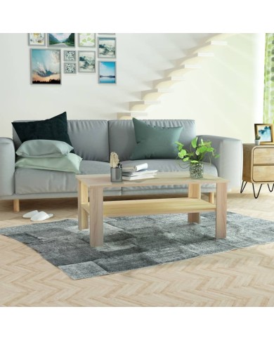 Table basse en aggloméré 100 x 59 x 42 cm Chêne 