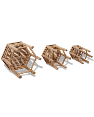 Tabourets de jardin 3 pcs Bambou 