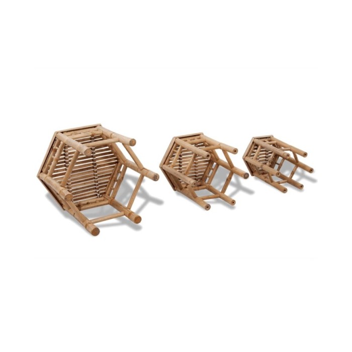 Tabourets de jardin 3 pcs Bambou 