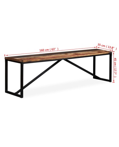 Banc Bois de récupération massif 160 x 35 x 45 cm