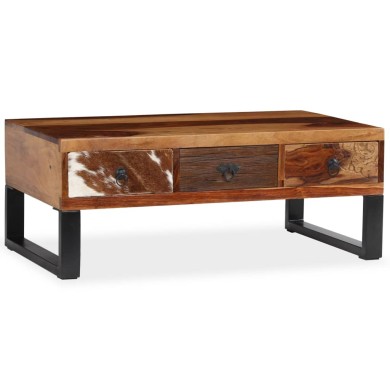 Table basse Bois massif de Sesham 90 x 50 x 35 cm
