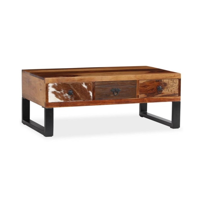 Table basse Bois massif de Sesham 90 x 50 x 35 cm