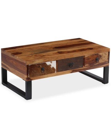 Table basse Bois massif de Sesham 90 x 50 x 35 cm