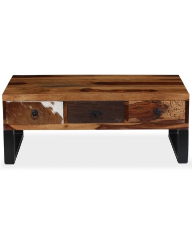 Table basse Bois massif de Sesham 90 x 50 x 35 cm