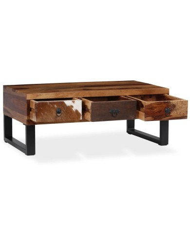 Table basse Bois massif de Sesham 90 x 50 x 35 cm