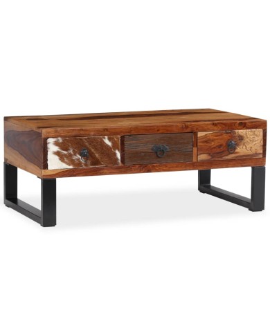 Table basse Bois massif de Sesham 90 x 50 x 35 cm