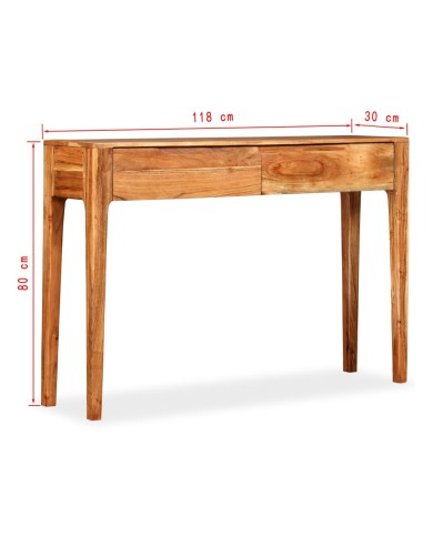 Table console Bois massif 118 x 30 x 80 cm