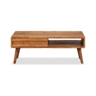 Table basse Bois massif avec tiroir sculpté 100 x 50 x 40 cm