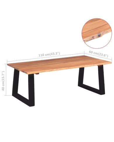 Table basse Bois d'acacia massif 110 x 60 x 40 cm