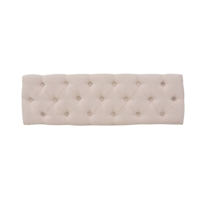 Banc Lin Bois massif 110 x 38 x 48 cm Blanc crème
