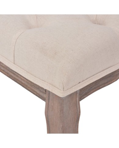 Banc Lin Bois massif 110 x 38 x 48 cm Blanc crème