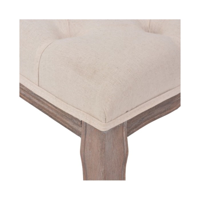 Banc Lin Bois massif 110 x 38 x 48 cm Blanc crème