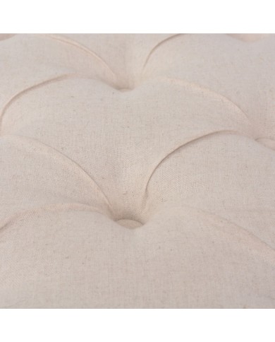 Banc Lin Bois massif 110 x 38 x 48 cm Blanc crème