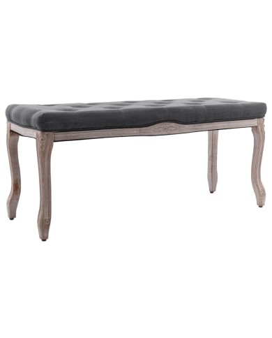 Banc Lin Bois solide 110x38x48 cm Gris foncé
