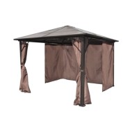 Belvédère avec rideau Marron Aluminium 300 x 300 cm 