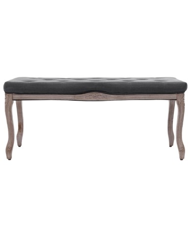Banc Lin Bois solide 110x38x48 cm Gris foncé