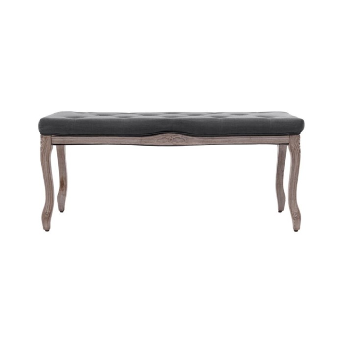 Banc Lin Bois solide 110x38x48 cm Gris foncé