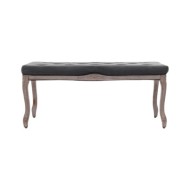 Banc Lin Bois solide 110x38x48 cm Gris foncé