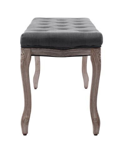 Banc Lin Bois solide 110x38x48 cm Gris foncé