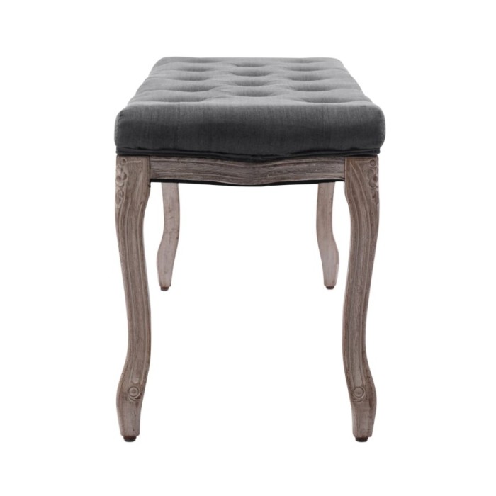 Banc Lin Bois solide 110x38x48 cm Gris foncé