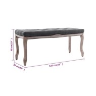 Banc Lin Bois solide 110x38x48 cm Gris foncé