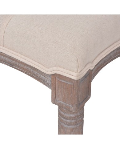 Banc Lin Bois massif 150 x 40 x 48 cm Blanc crème
