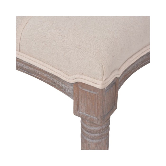 Banc Lin Bois massif 150 x 40 x 48 cm Blanc crème