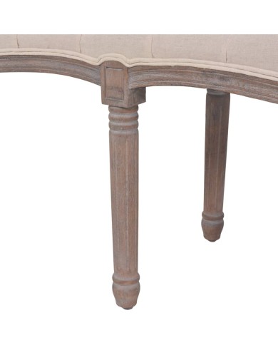 Banc Lin Bois massif 150 x 40 x 48 cm Blanc crème