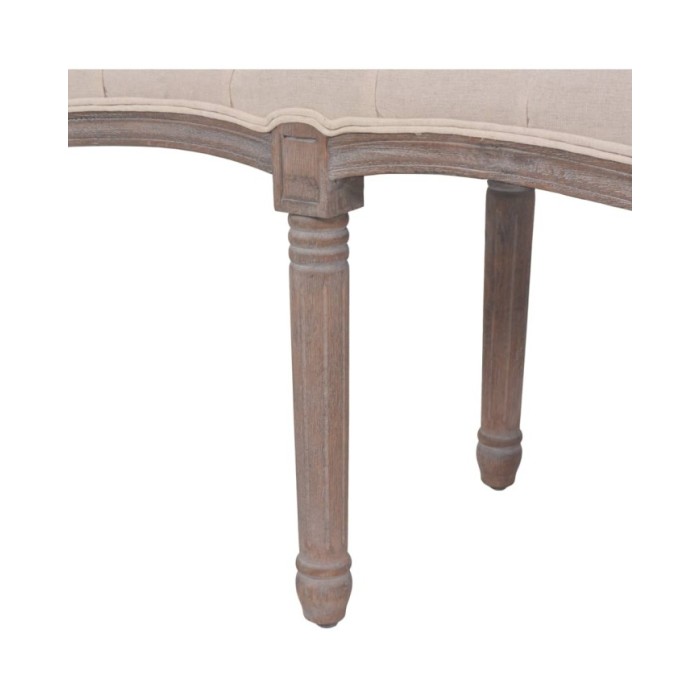 Banc Lin Bois massif 150 x 40 x 48 cm Blanc crème