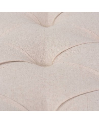 Banc Lin Bois massif 150 x 40 x 48 cm Blanc crème