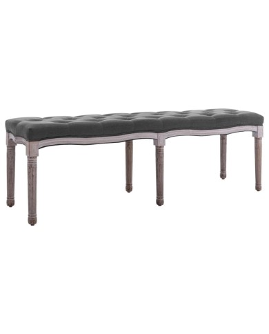 Banc Lin Bois solide 150x40x48 cm Gris foncé