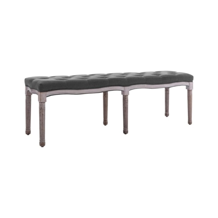 Banc Lin Bois solide 150x40x48 cm Gris foncé