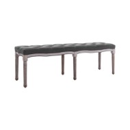Banc Lin Bois solide 150x40x48 cm Gris foncé