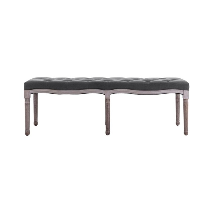 Banc Lin Bois solide 150x40x48 cm Gris foncé