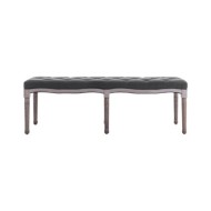 Banc Lin Bois solide 150x40x48 cm Gris foncé