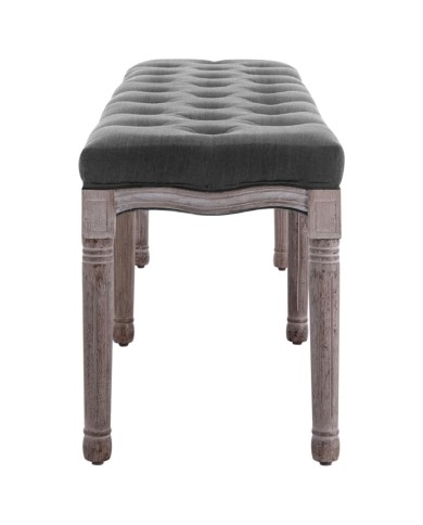 Banc Lin Bois solide 150x40x48 cm Gris foncé