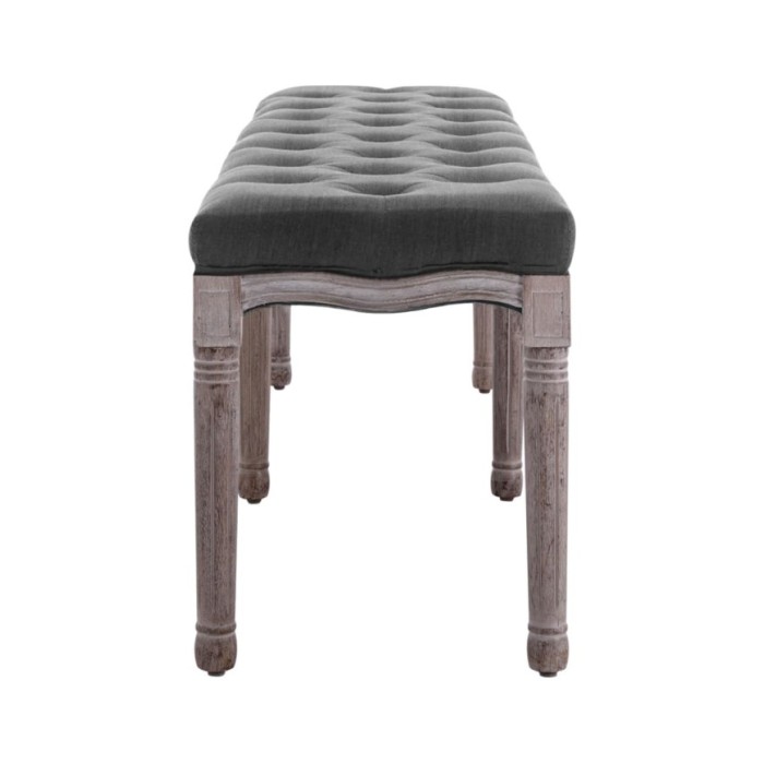 Banc Lin Bois solide 150x40x48 cm Gris foncé