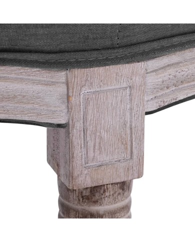 Banc Lin Bois solide 150x40x48 cm Gris foncé
