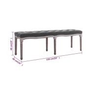 Banc Lin Bois solide 150x40x48 cm Gris foncé