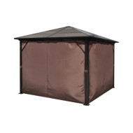 Belvédère avec rideau Marron Aluminium 300 x 300 cm 