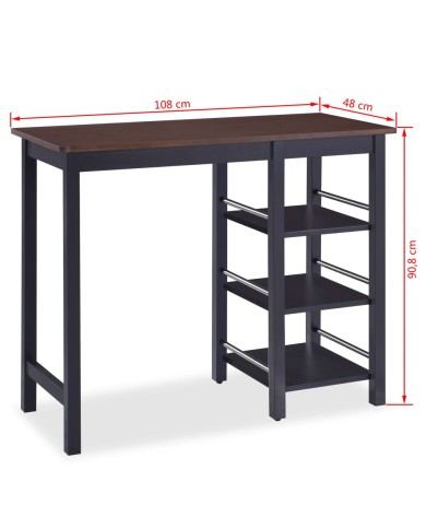 Assortiment de bar 3 pcs MDF Noir