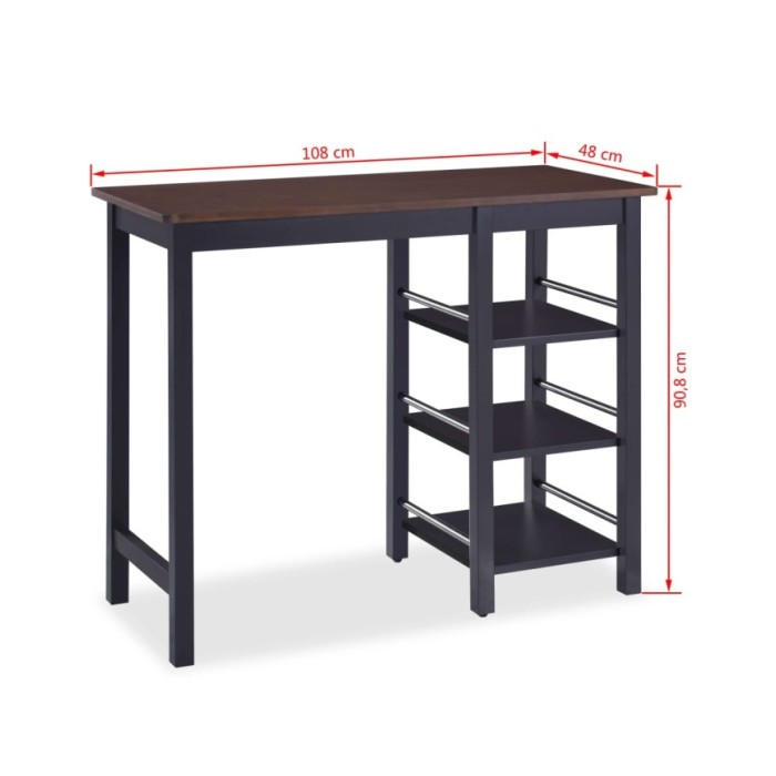 Assortiment de bar 3 pcs MDF Noir